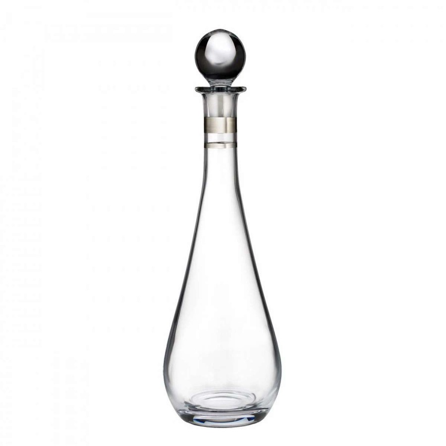 Barware * | Waterford Crystal, Elegance Tall Crystal Decanter With Round Stopper, Platinum Band