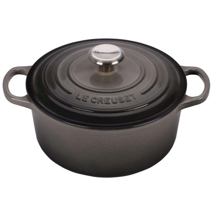 Dutch Ovens & Braisers * | Le Creuset 4.5 Qt. Round Signature Dutch Oven With Stainless Steel Knob | Oyster Grey