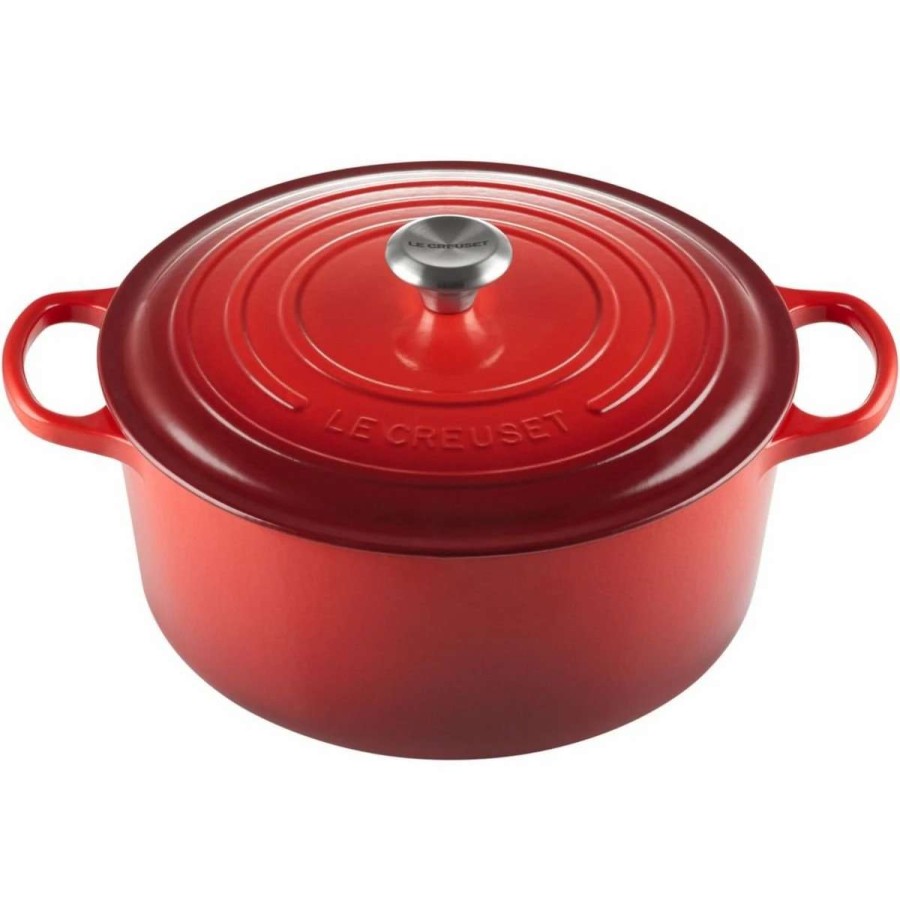 Dutch Ovens & Braisers * | Le Creuset 7.25 Qt. Round Signature Dutch Oven With Stainless Steel Knob | Cerise/Cherry Red