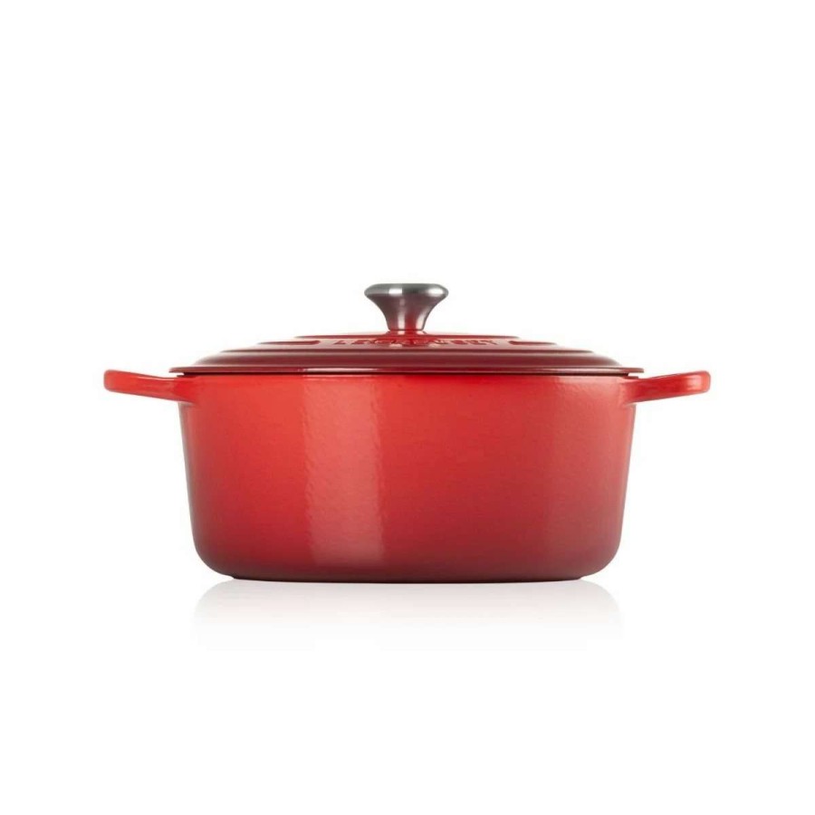 Dutch Ovens & Braisers * | Le Creuset 7.25 Qt. Round Signature Dutch Oven With Stainless Steel Knob | Cerise/Cherry Red