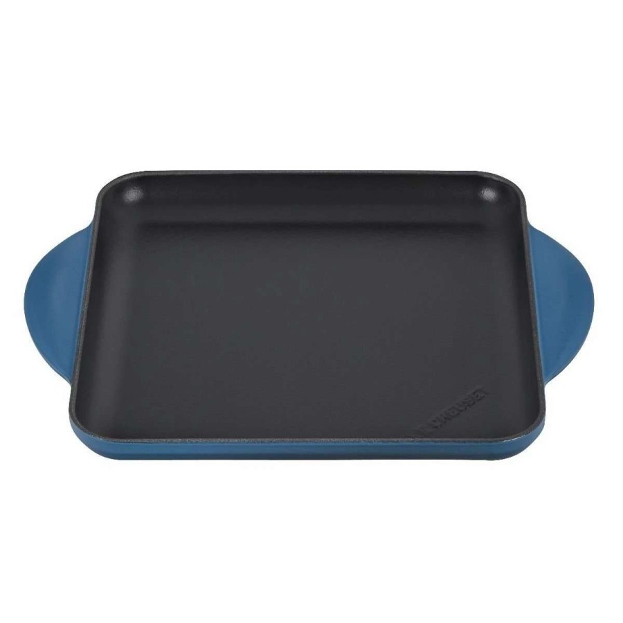 Grill Pans & Griddles * | Le Creuset 9.5 Square Signature Enameled Cast Iron Griddle Pan | Deep Teal