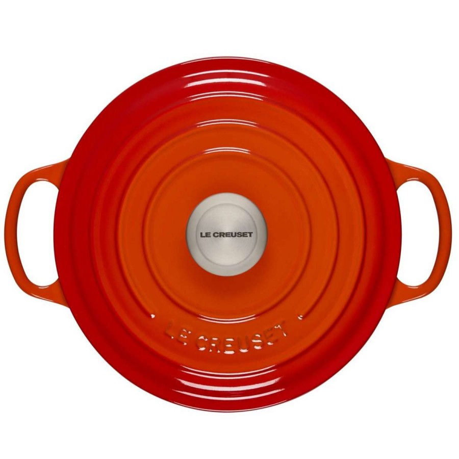 Dutch Ovens & Braisers * | Le Creuset 4.5 Qt. Round Signature Dutch Oven With Stainless Steel Knob | Flame Orange