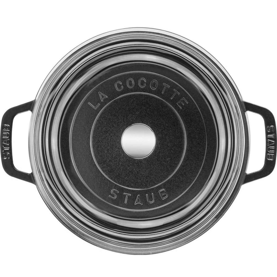 Dutch Ovens & Braisers * | Staub 4 Qt. Round Cocotte/Dutch Oven With Glass Lid | Matte Black