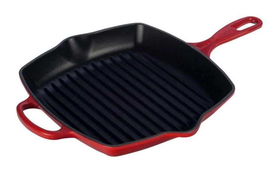 Grill Pans & Griddles * | Le Creuset 10.25 Square Signature Cast Iron Grill Skillet | Cerise/Cherry Red