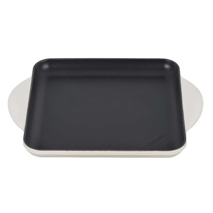 Grill Pans & Griddles * | Le Creuset 9.5 Square Signature Enameled Cast Iron Griddle Pan | Meringue White