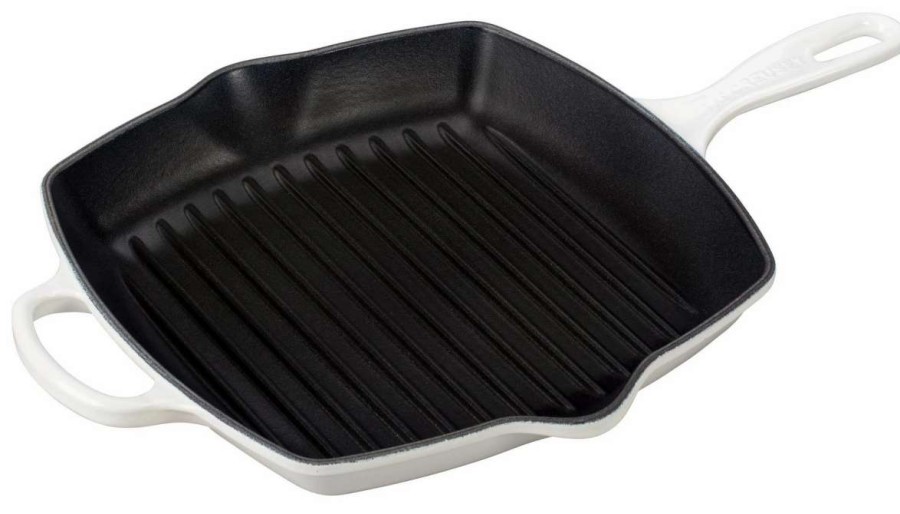 Grill Pans & Griddles * | Le Creuset 10.25 Square Signature Cast Iron Grill Skillet | White