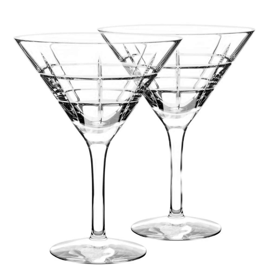 Barware * | Orrefors Kosta Boda Orrefors Crystal, Street Crystal Martini, Pair