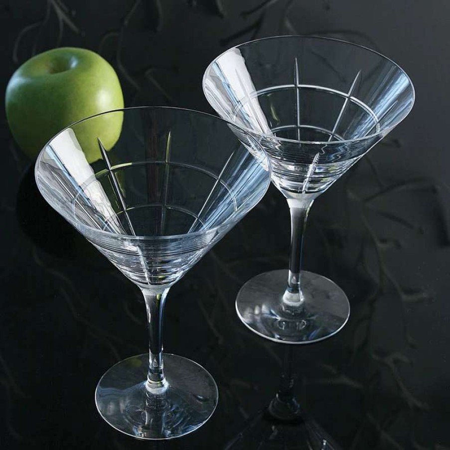 Barware * | Orrefors Kosta Boda Orrefors Crystal, Street Crystal Martini, Pair