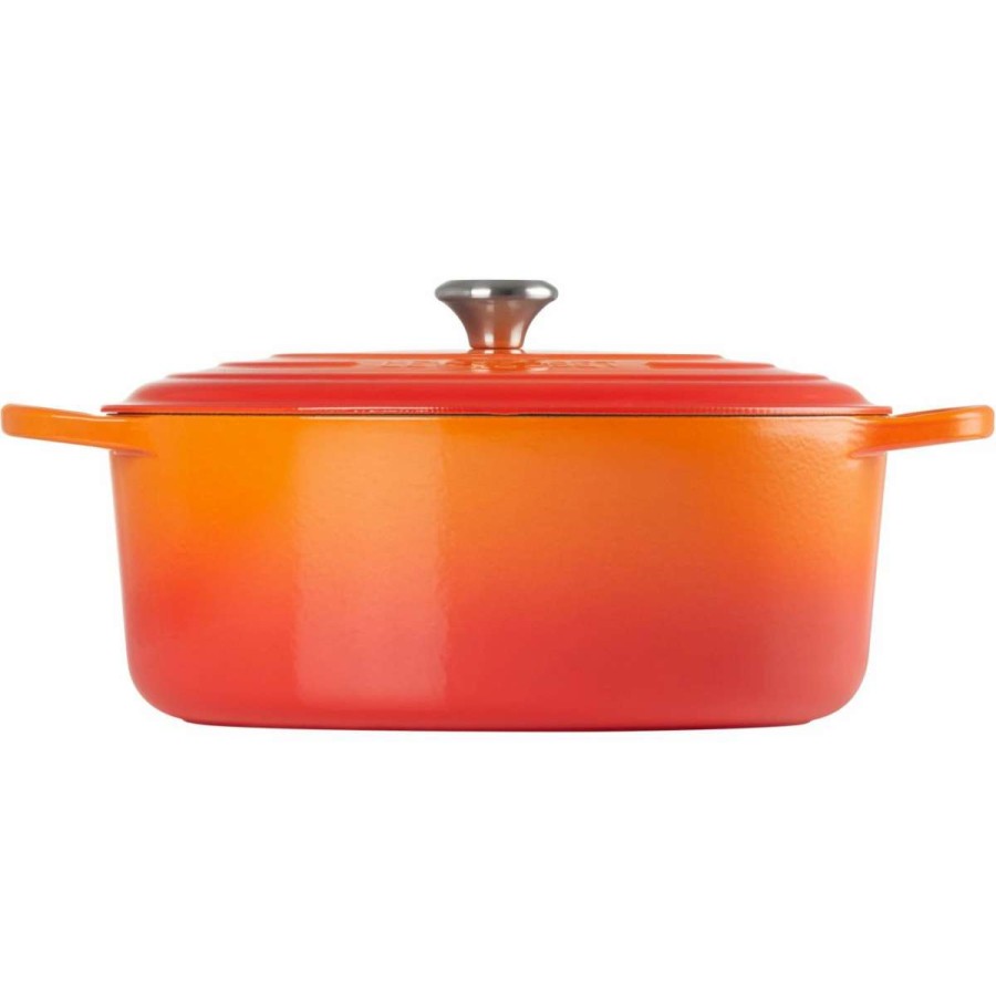 Dutch Ovens & Braisers * | Le Creuset 9.5 Qt. Oval Signature Dutch Oven With Stainless Steel Knob | Flame Orange