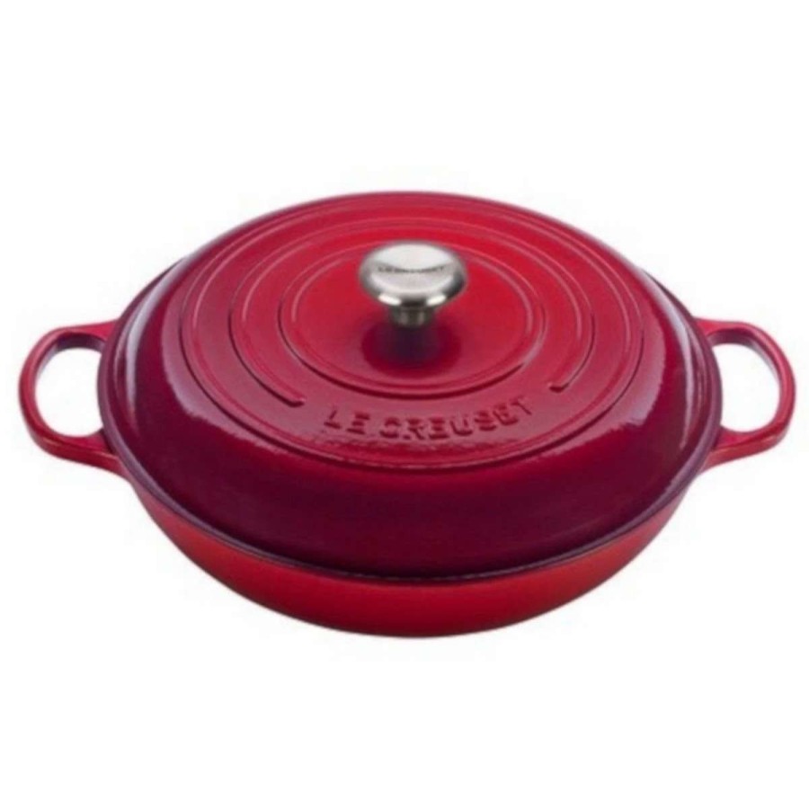 Dutch Ovens & Braisers * | Le Creuset 5 Qt. Signature Enameled Cast Iron Braiser With Stainless Steel Knob | Cerise/Cherry Red