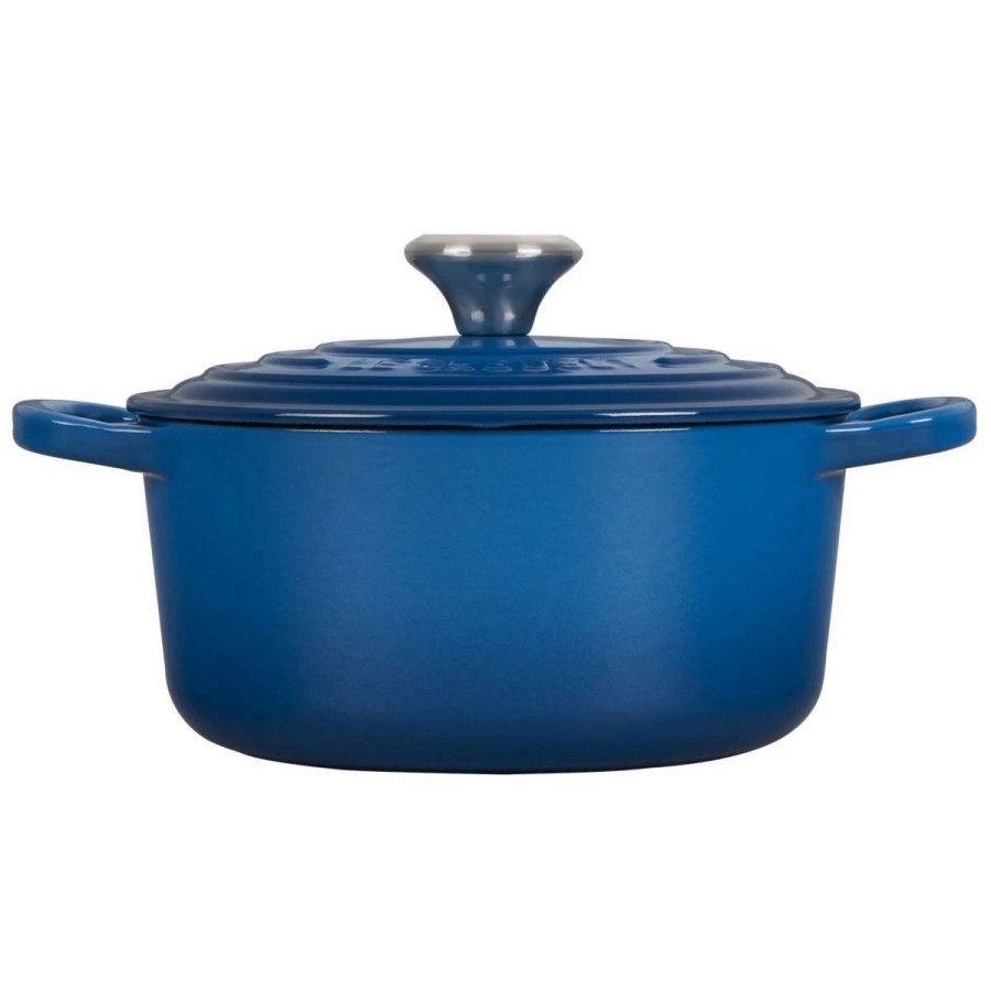 Dutch Ovens & Braisers * | Le Creuset 2 Qt. Round Signature Cast Iron Dutch Oven With Stainless Steel Knob | Marseille Blue