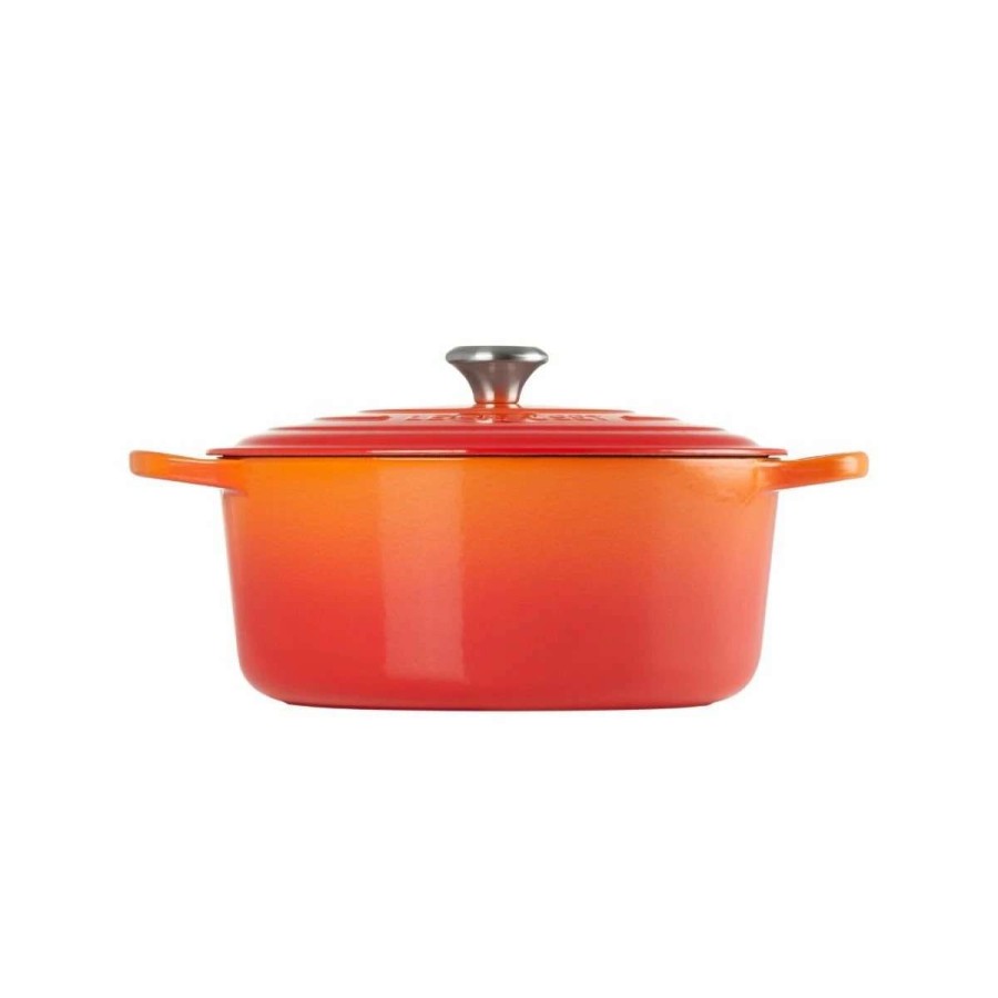 Dutch Ovens & Braisers * | Le Creuset 7.25 Qt. Round Signature Dutch Oven With Stainless Steel Knob | Flame Orange