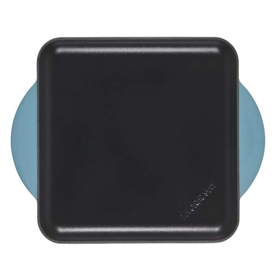 Grill Pans & Griddles * | Le Creuset 9.5 Square Signature Enameled Cast Iron Griddle Pan | Caribbean Blue