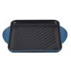 Grill Pans & Griddles * | Le Creuset 9.5 Square Signature Enameled Cast Iron Grill Pan | Deep Teal