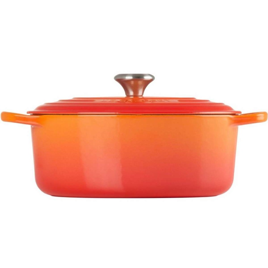 Dutch Ovens & Braisers * | Le Creuset 5 Qt. Oval Signature Dutch Oven With Stainless Steel Knob | Flame Orange