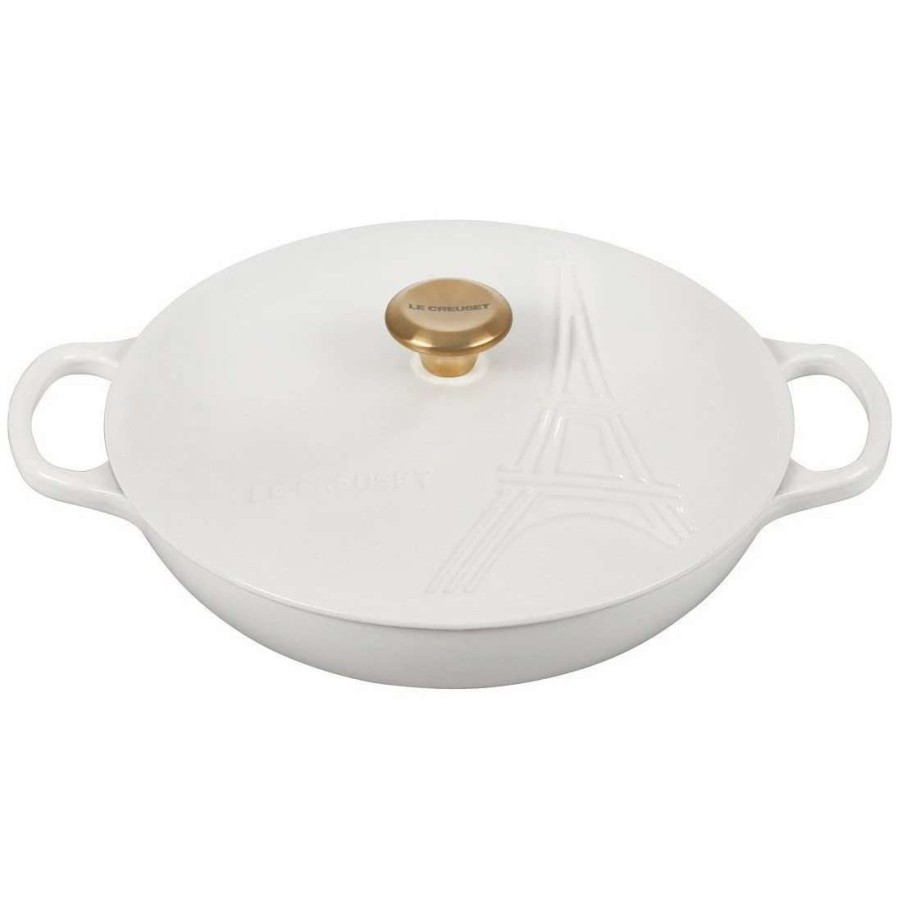 Dutch Ovens & Braisers * | Le Creuset 3.5Qt Signature Braiser Eiffel Tower Collection | White