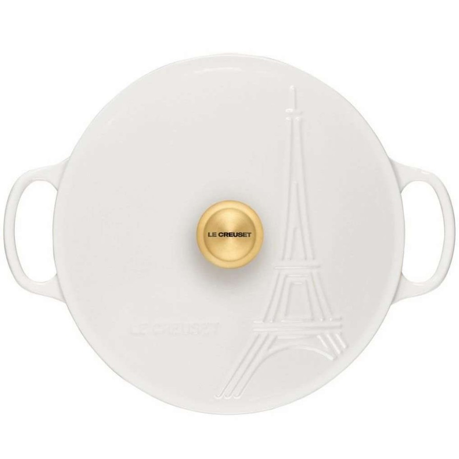 Dutch Ovens & Braisers * | Le Creuset 3.5Qt Signature Braiser Eiffel Tower Collection | White