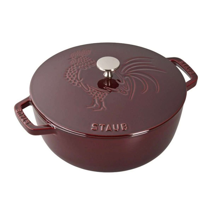 Dutch Ovens & Braisers * | Staub 3.75 Qt. Essential French Oven With Rooster Lid | Grenadine