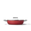 Dutch Ovens & Braisers * | Smeg 4 Qt. Nonstick Deep Pan With Lid | Red