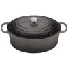 Dutch Ovens & Braisers * | Le Creuset 9.5 Qt. Oval Signature Dutch Oven With Stainless Steel Knob | Oyster Grey