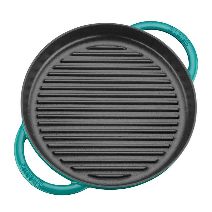 Grill Pans & Griddles * | Staub 10 Cast Iron Pure Grill Pan | Turquoise