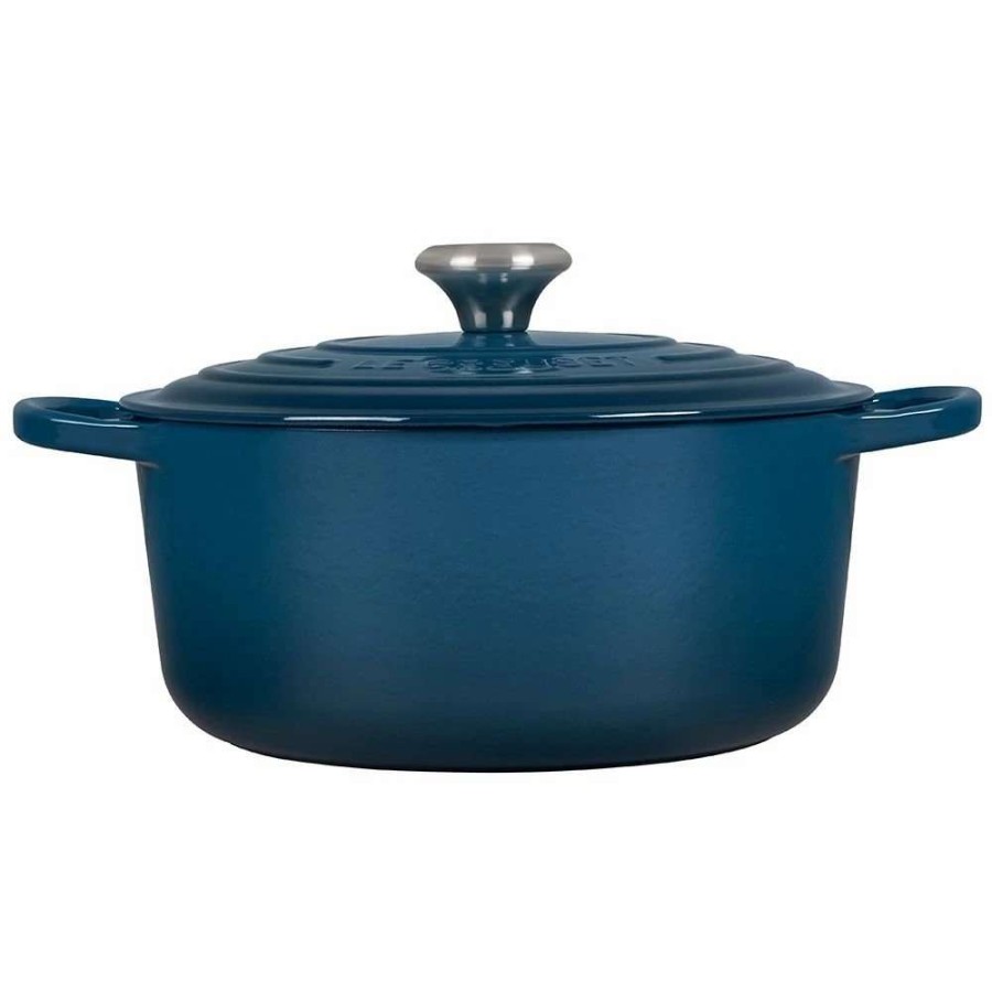 Dutch Ovens & Braisers * | Le Creuset 5.5 Qt. Round Signature Cast Iron Dutch Oven With Stainless Steel Knob | Deep Teal