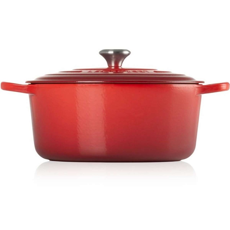 Dutch Ovens & Braisers * | Le Creuset 9 Qt. Round Signature Dutch Oven With Stainless Steel Knob | Cerise/Cherry Red