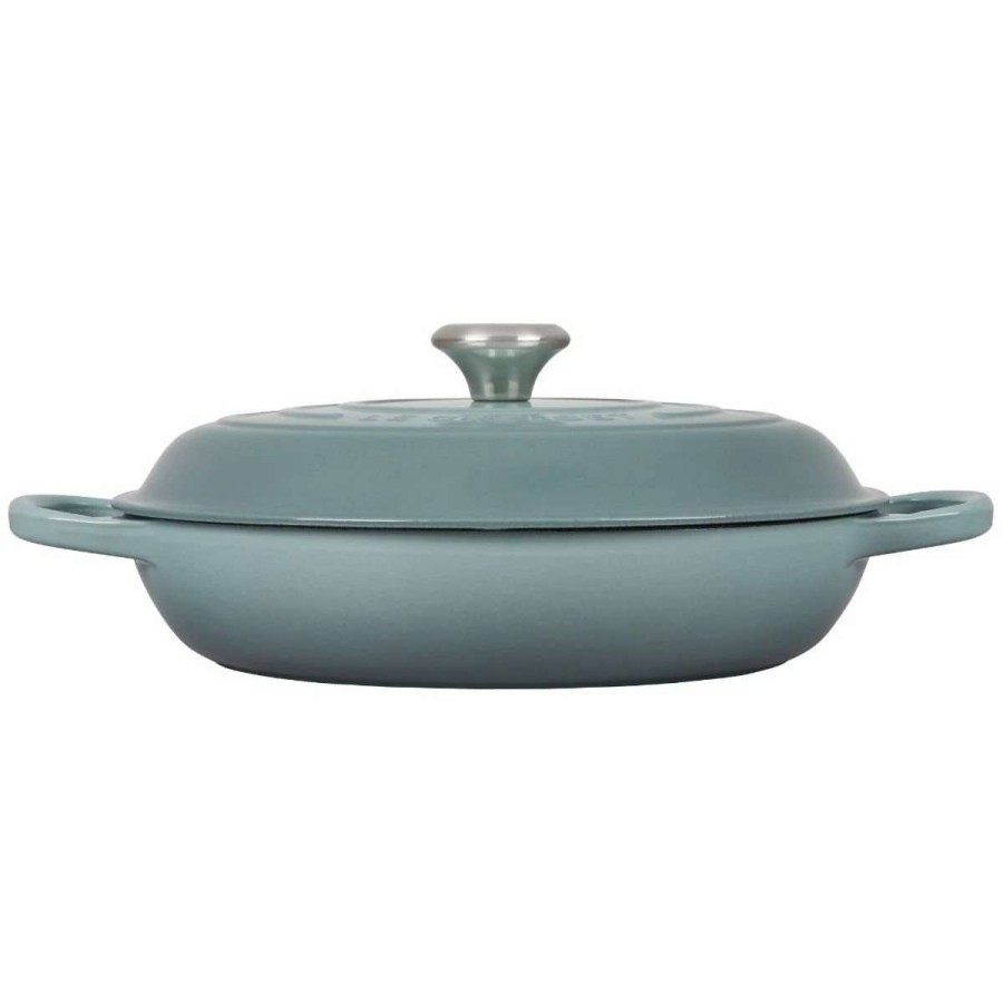 Dutch Ovens & Braisers * | Le Creuset 3.5 Qt. Signature Enameled Cast Iron Braiser With Stainless Steel Knob | Sea Salt