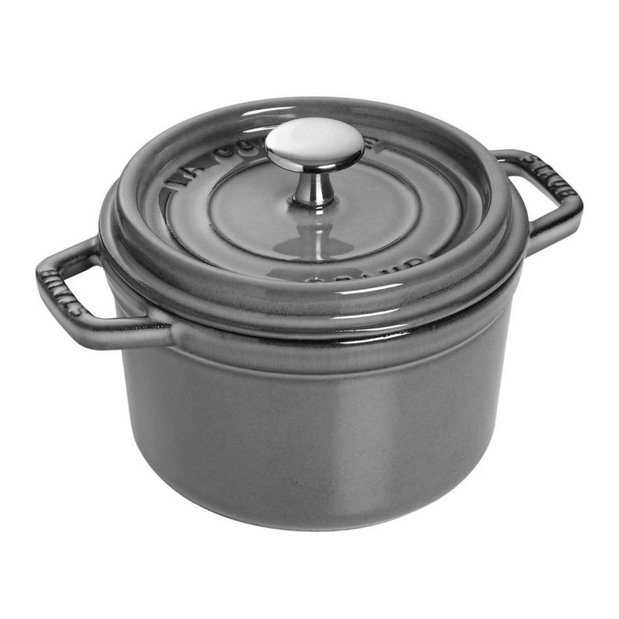 Dutch Ovens & Braisers * | Staub 1.25 Qt. Round Cocotte/Dutch Oven | Graphite Grey