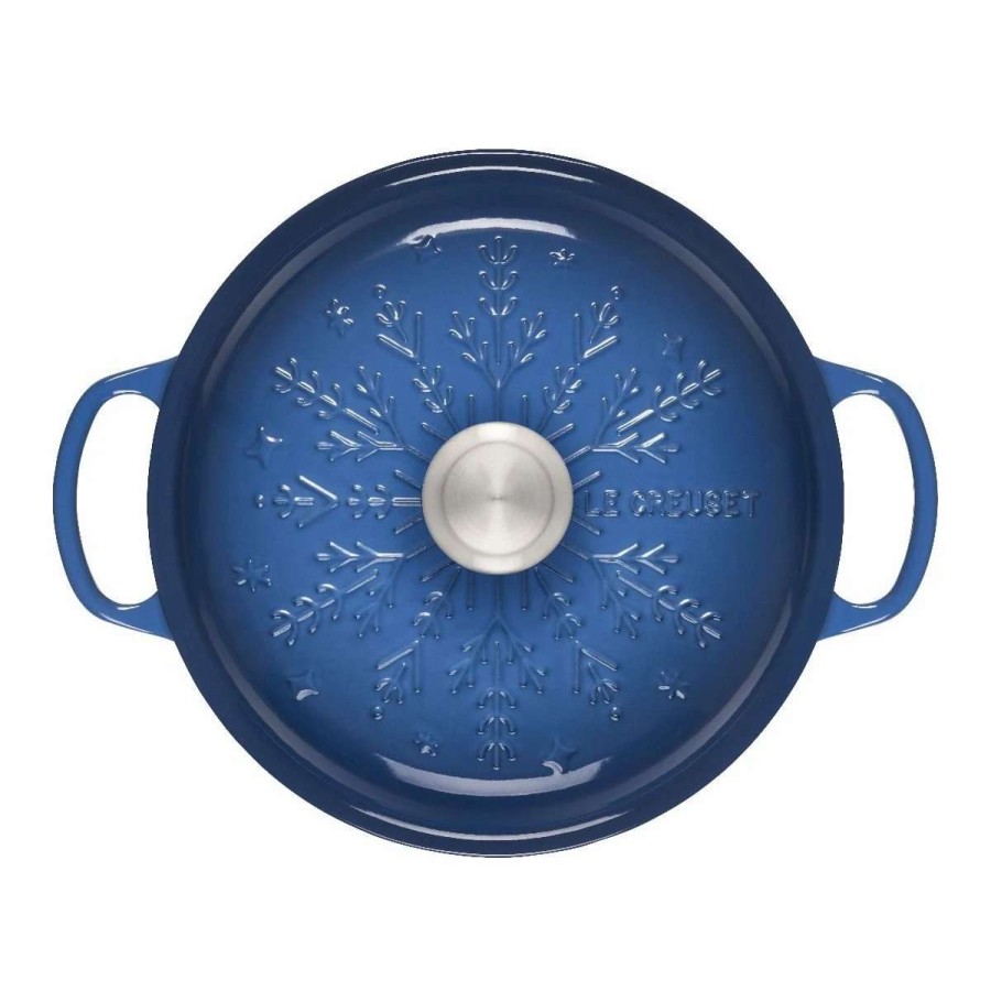 Dutch Ovens & Braisers * | Le Creuset 2.25 Qt. Signature Braiser With Stainless Steel Knob | Noel (Marseille Blue)