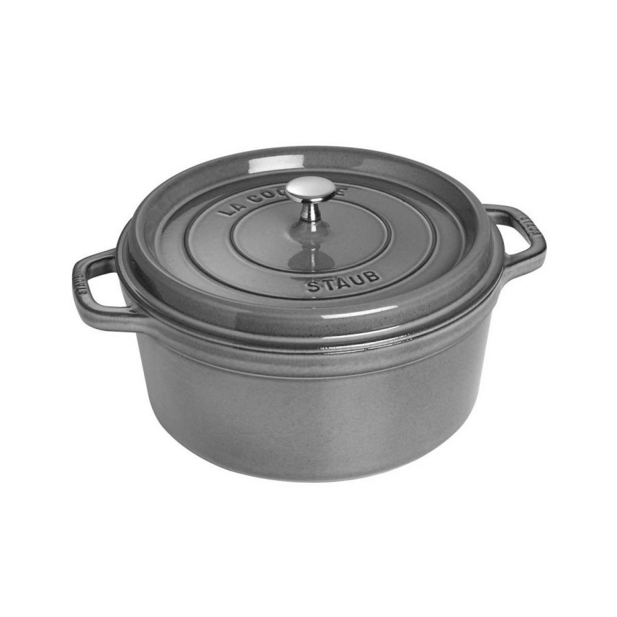 Dutch Ovens & Braisers * | Staub 7 Qt. Round Cocotte/Dutch Oven | Graphite Grey