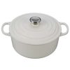 Dutch Ovens & Braisers * | Le Creuset 5.5 Qt. Round Signature Cast Iron Dutch Oven With Stainless Steel Knob | White