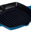 Grill Pans & Griddles * | Le Creuset 10.25 Square Signature Cast Iron Grill Skillet | Marseille Blue