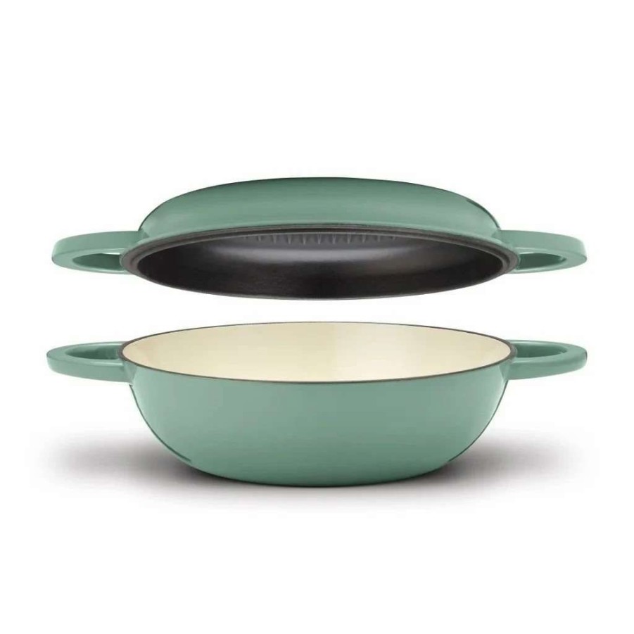 Dutch Ovens & Braisers * | Cuisinart Chef'S Classic Enameled Cast Iron 2-In-1 Multipurpose Set | Sage Green