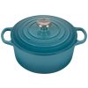 Dutch Ovens & Braisers * | Le Creuset 4.5 Qt. Round Signature Dutch Oven With Stainless Steel Knob | Caribbean Blue