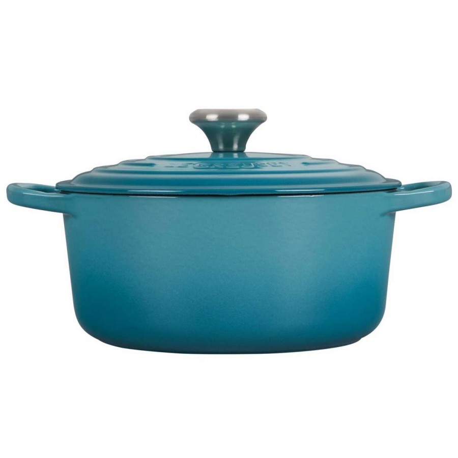 Dutch Ovens & Braisers * | Le Creuset 4.5 Qt. Round Signature Dutch Oven With Stainless Steel Knob | Caribbean Blue