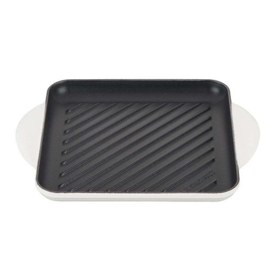 Grill Pans & Griddles * | Le Creuset 9.5 Square Signature Enameled Cast Iron Grill Pan | White