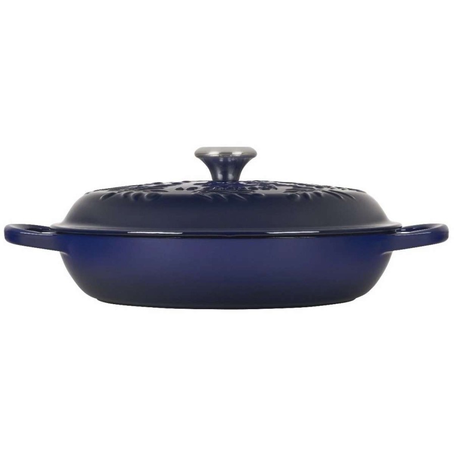 Dutch Ovens & Braisers * | Le Creuset Olive Branch Collection 3.5 Qt. Signature Braiser | Indigo Blue