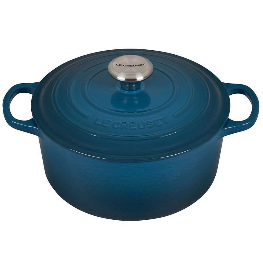 Dutch Ovens & Braisers * | Le Creuset 4.5 Qt. Round Signature Dutch Oven With Stainless Steel Knob | Deep Teal