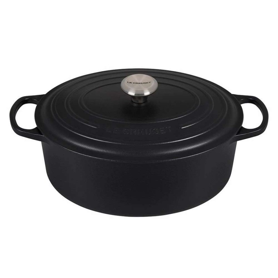 Dutch Ovens & Braisers * | Le Creuset 6.75 Qt. Oval Signature Dutch Oven With Stainless Steel Knob | Licorice