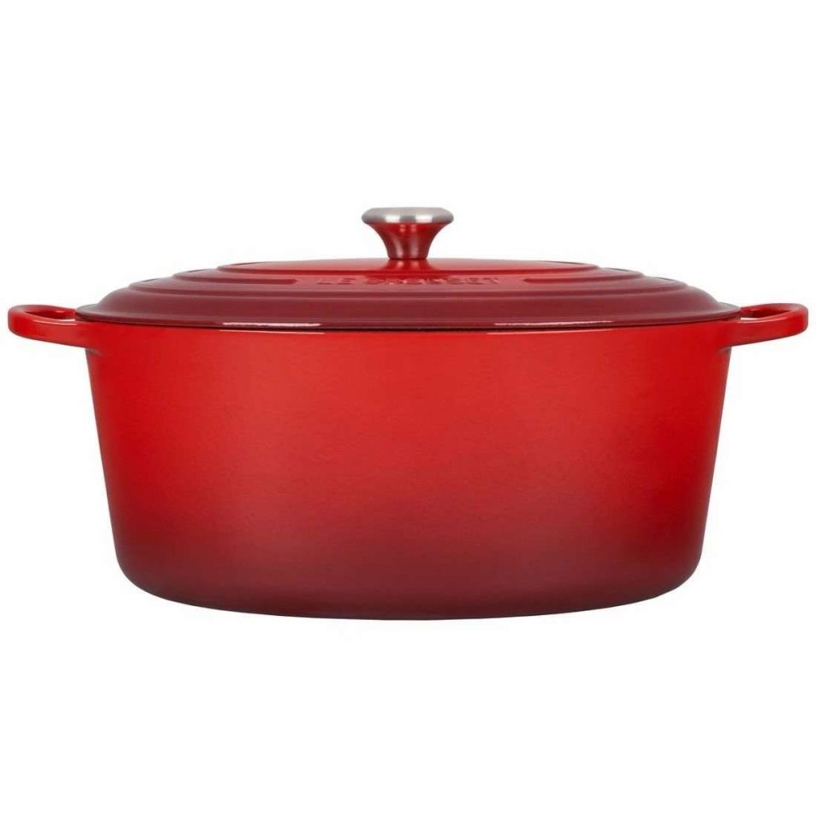 Dutch Ovens & Braisers * | Le Creuset 15.5 Qt. Oval Signature Dutch Oven With Stainless Steel Knob | Cerise/Cherry Red