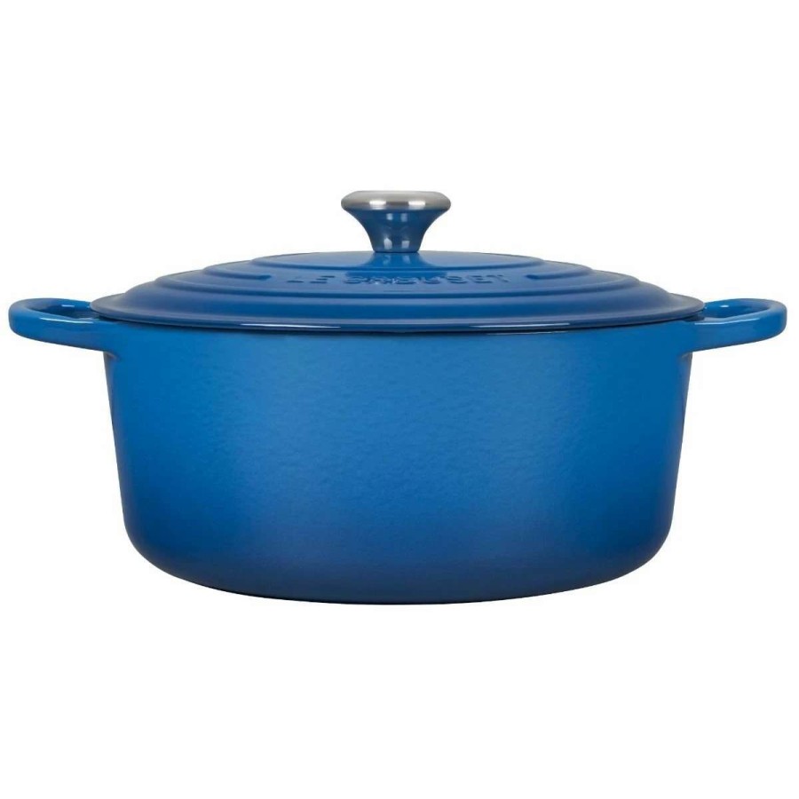 Dutch Ovens & Braisers * | Le Creuset 9 Qt. Round Signature Dutch Oven With Stainless Steel Knob | Marseille Blue