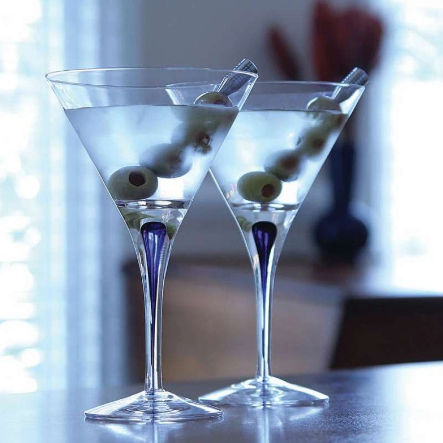 Barware * | Orrefors Kosta Boda Orrefors Crystal, Intermezzo Blue Crystal Martini, Single