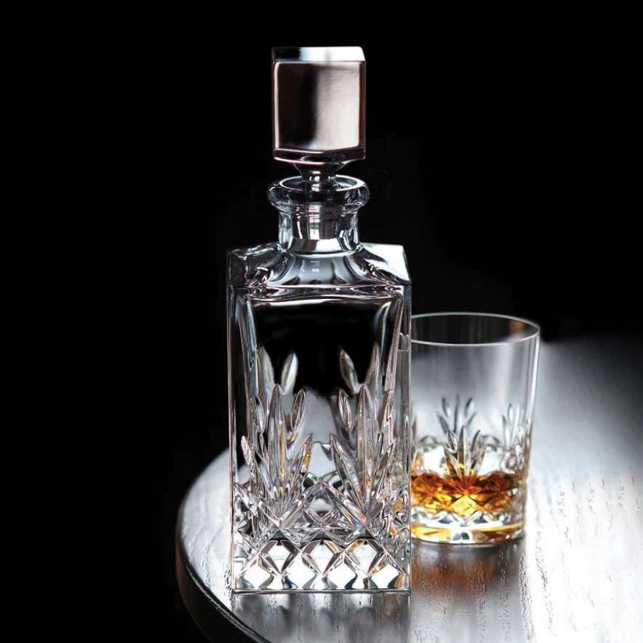 Barware * | Cashs Crystal Cashs Ireland, Annestown Single Malt Whiskey Square Decanter