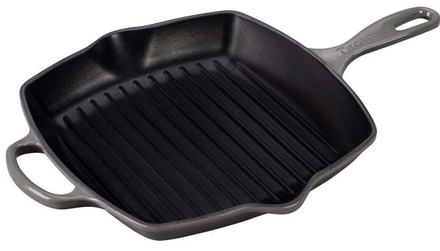 Grill Pans & Griddles * | Le Creuset 10.25 Square Signature Cast Iron Grill Skillet | Oyster Grey