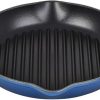 Grill Pans & Griddles * | Le Creuset 9.75 Deep Round Signature Grill Pan | Marseille Blue