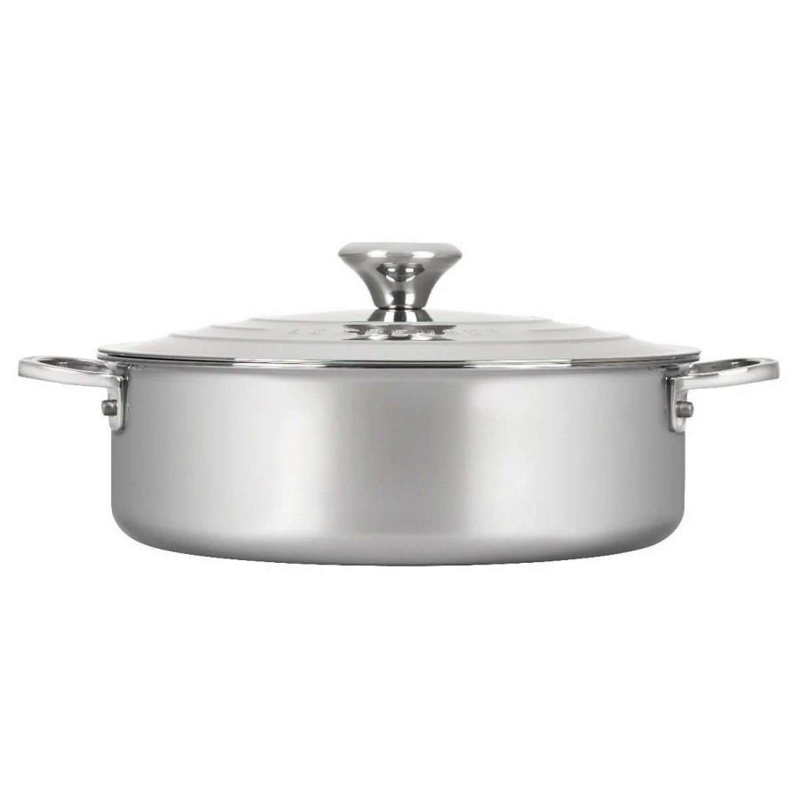 Dutch Ovens & Braisers * | Le Creuset 4.5 Qt. Tri-Ply Stainless Steel Rondeau With Lid