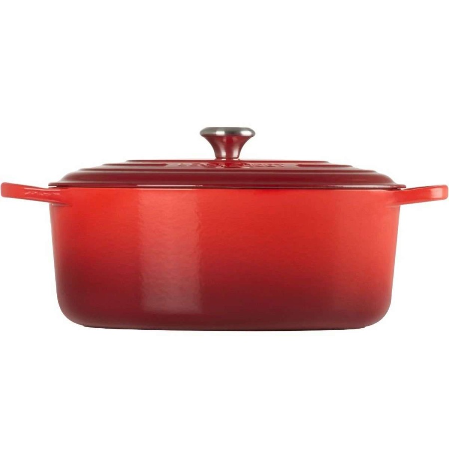 Dutch Ovens & Braisers * | Le Creuset 9.5 Qt. Oval Signature Dutch Oven With Stainless Steel Knob | Cerise/Cherry Red