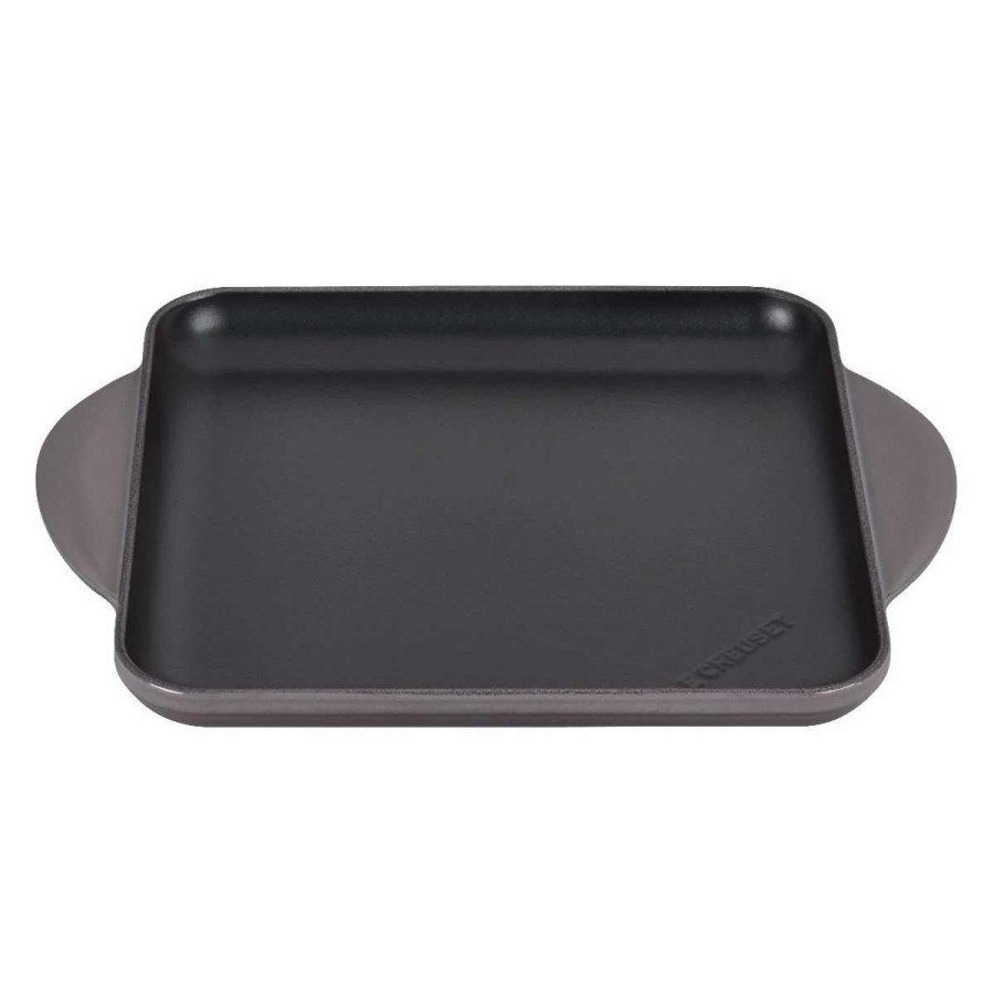 Grill Pans & Griddles * | Le Creuset 9.5 Square Signature Enameled Cast Iron Griddle Pan | Oyster Grey