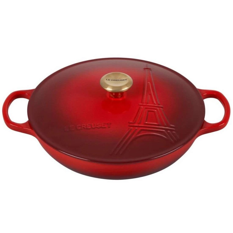 Dutch Ovens & Braisers * | Le Creuset 3.5Qt Signature Braiser Eiffel Tower Collection | Cerise